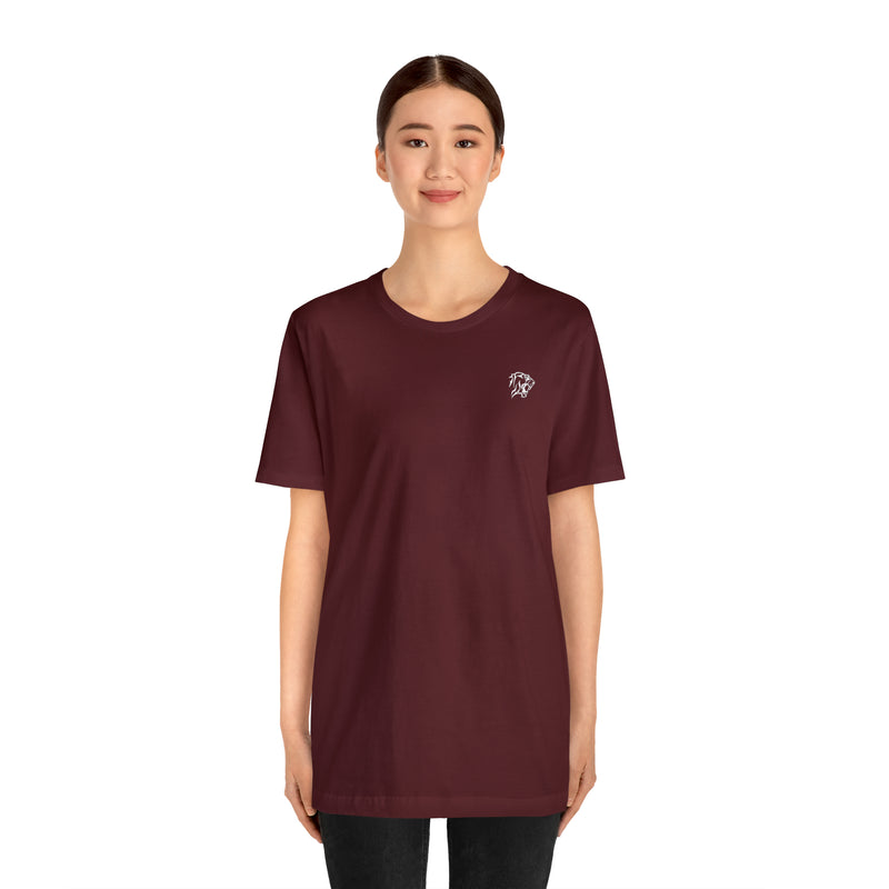 Amplify Jersey Short Sleeve Tee (unisex), dark brown women front, UNFAZEDSPI%I^