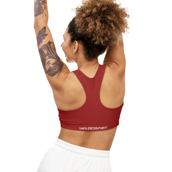 Maroon Seamless Bra, Back