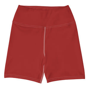 Maroon High Waisted Yoga Shorts