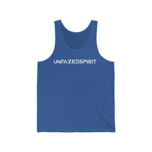 Unisex Jersey Tank, front, dark blur, - UNFAZEDSPIRIT