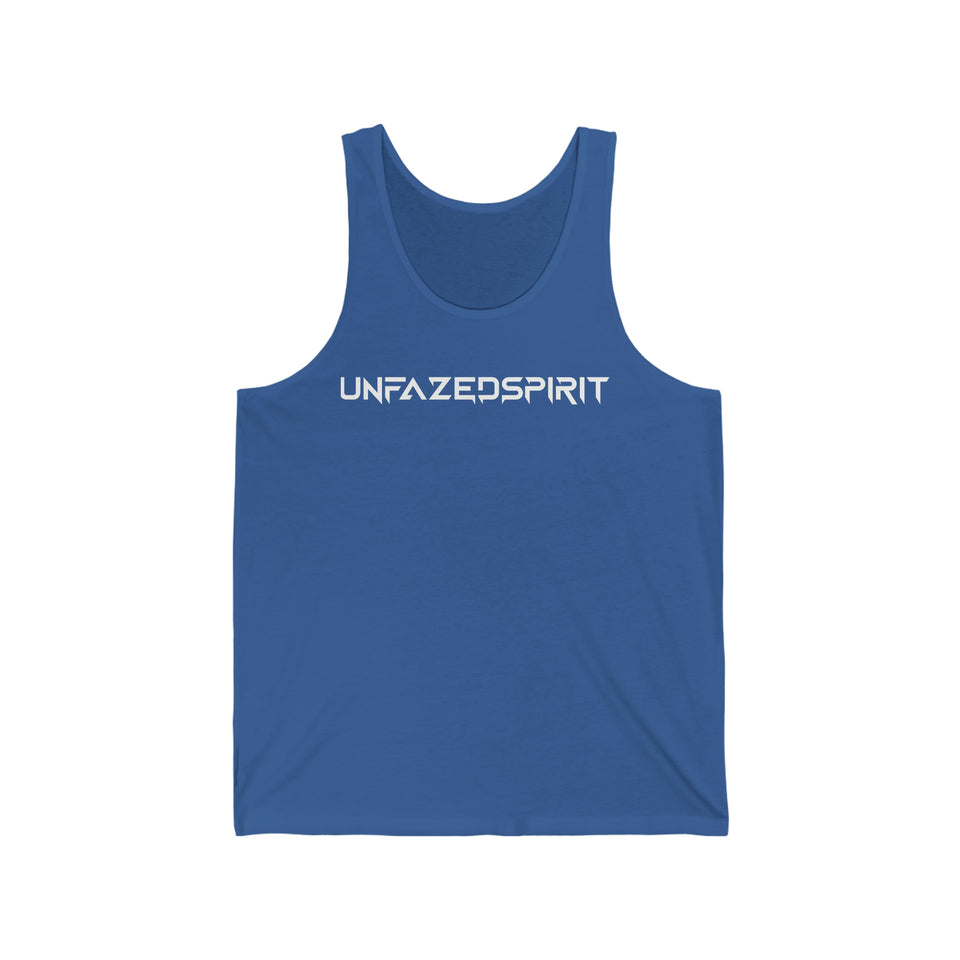 Unisex Jersey Tank, front, dark blur, - UNFAZEDSPIRIT