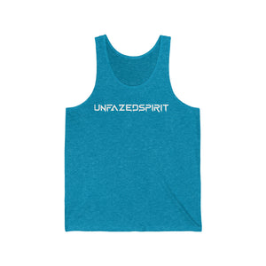 Unisex Jersey Tank, front, blue - UNFAZEDSPIRIT