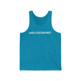 Unisex Jersey Tank, front, blue - UNFAZEDSPIRIT