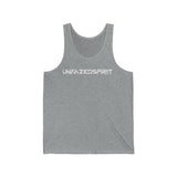 Unisex Jersey Tank, font, light grey - UNFAZEDSPIRIT