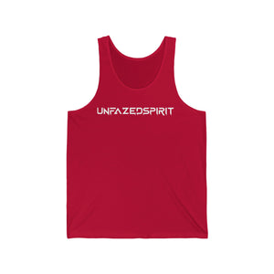 Unisex Jersey Tank, front, red - UNFAZEDSPIRIT